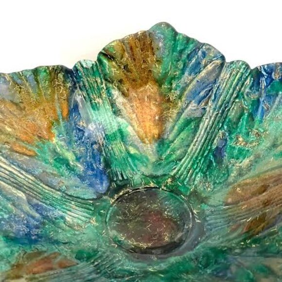 Vintage French Laque Line Lacquered Glass Bowl -Hand Made in France - Picture 4 of 8